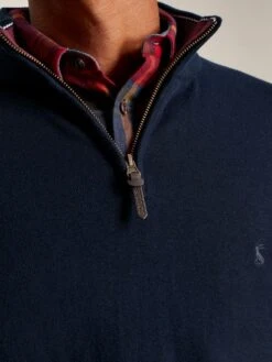 Navy Quarter Zip Knitted Jumper -Oxford Sales Store 123631s5