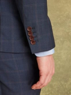 Navy/Rust Wool Slim Fit Suit: Jacket 11 Navy/Rust Wool Slim Fit Suit: Jacket -Oxford Sales Store 132 701s5