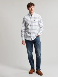 Blue/White Classic Fit Shirt -Oxford Sales Store 163150s6