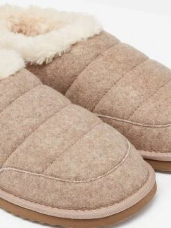 Oatmeal Faux Fur Lined Slippers -Oxford Sales Store 185905s4