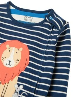 Joules Blue Zippy Artwork Cotton Babygrow -Oxford Sales Store 196960s3