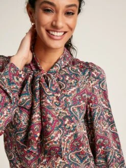 Pink Tie Neck Blouse -Oxford Sales Store 198764s5