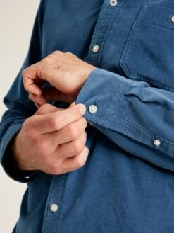 Miller Blue Classic Fit Cord Shirt -Oxford Sales Store 317 303s6