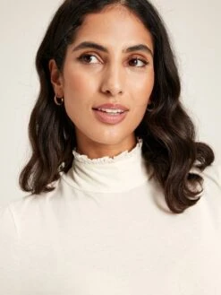 Cream Roll Neck Top -Oxford Sales Store 317467s6