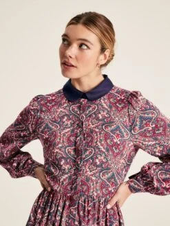 Navy Blue Printed Shirt Dress -Oxford Sales Store 326237s4