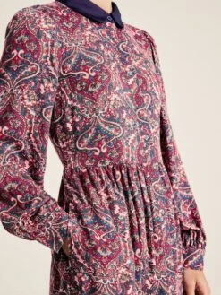 Navy Blue Printed Shirt Dress -Oxford Sales Store 326237s6