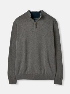 Grey Quarter Zip Knitted Jumper -Oxford Sales Store 335 961s8