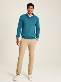 Blue Quarter Zip Knitted Jumper -Oxford Sales Store 343503s3