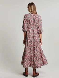 Joules White Melody Tiered Scallop Frill Neck Dress -Oxford Sales Store 385330s3