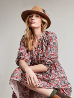 Joules White Melody Tiered Scallop Frill Neck Dress -Oxford Sales Store 385330s4