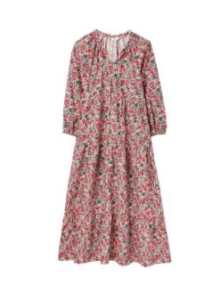 Joules White Melody Tiered Scallop Frill Neck Dress -Oxford Sales Store 385330s7