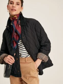 Black Showerproof Quilted Jacket