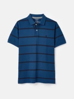 Blue Classic Fit Striped Polo
