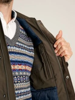 Brown Multi-pocket Waterproof With Padded Lining Coat -Oxford Sales Store 435 305s8