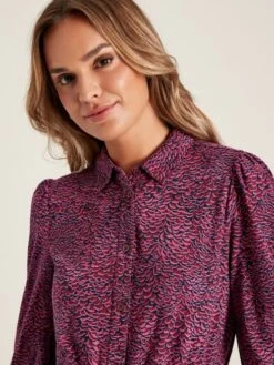 Purple Jersey Shirt Dress -Oxford Sales Store 447335s5