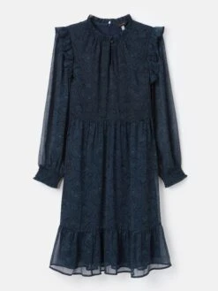 Navy Lumi Balloon Sleeve Dress -Oxford Sales Store 490120s9