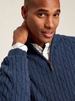 Blue Quarter Zip Jumper -Oxford Sales Store 501297s4