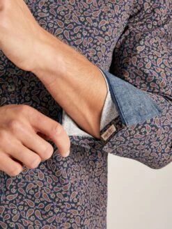 Navy Paisley Classic Fit Printed Shirt -Oxford Sales Store 530676s4