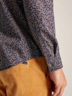 Navy Paisley Classic Fit Printed Shirt -Oxford Sales Store 530676s5