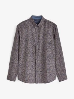 Navy Paisley Classic Fit Printed Shirt -Oxford Sales Store 530676s8