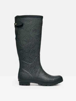 Black Printed Wellies