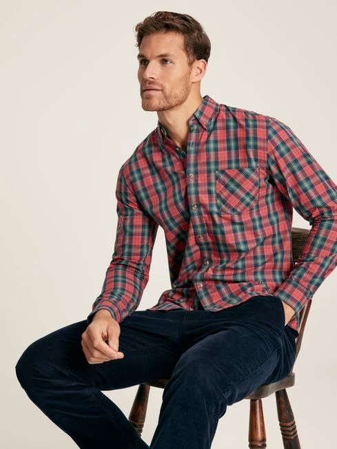 Red Long Sleeve Classic Fit Poplin Shirt 4 Red Long Sleeve Classic Fit Poplin Shirt - Image 4