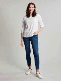 White Crew Long Sleeve T-shirt -Oxford Sales Store 595524s3