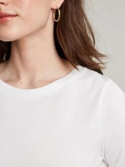 White Crew Long Sleeve T-shirt -Oxford Sales Store 595524s5