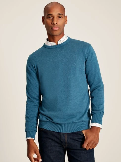 Blue Crew Neck Knitted Jumper 1 Blue Crew Neck Knitted Jumper