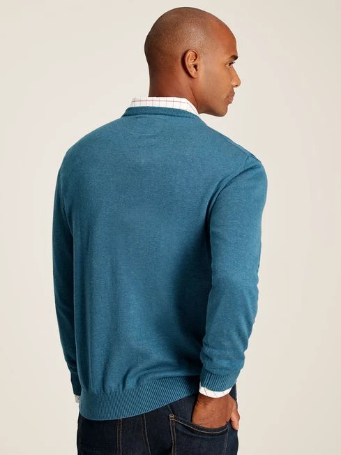 Blue Crew Neck Knitted Jumper 2 Blue Crew Neck Knitted Jumper - Image 2