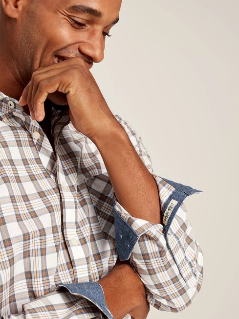 Cream Long Sleeve Classic Fit Poplin Shirt 5 Cream Long Sleeve Classic Fit Poplin Shirt - Image 5