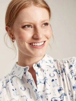 White Poplin Concealed Placket Shirt -Oxford Sales Store 628925s5