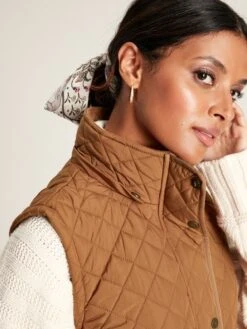 Rust Brown Showerproof Longline Diamond Quilted Gilet -Oxford Sales Store 635253s5