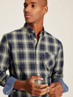 Green Long Sleeve Classic Fit Poplin Shirt -Oxford Sales Store 645869s3