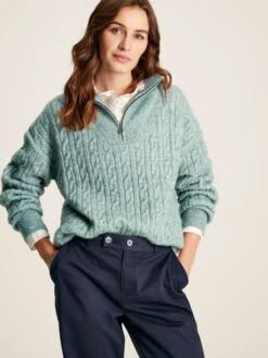 Teal Blue Quarter Zip Jumper -Oxford Sales Store 707220s4