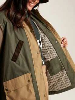 Brown/Khaki Showerproof Quilted Wax Jacket -Oxford Sales Store 718273s11