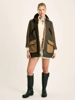 Brown/Khaki Showerproof Quilted Wax Jacket -Oxford Sales Store 718273s3