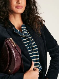 Navy Striped Top With Frilled Detailing -Oxford Sales Store 784191s4