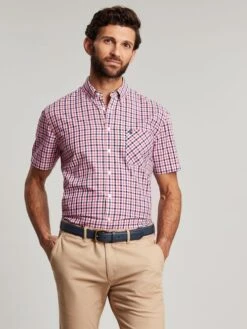 Wilson Pink Short Sleeve Classic Fit Shirt -Oxford Sales Store 818023s5