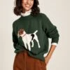 Dark Green Intarsia Knit Jumper