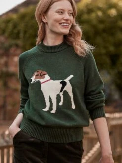 Dark Green Intarsia Knit Jumper 10 Dark Green Intarsia Knit Jumper -Oxford Sales Store 824 520s5