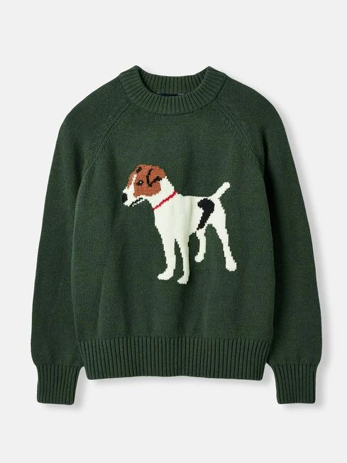 Dark Green Intarsia Knit Jumper 6 Dark Green Intarsia Knit Jumper - Image 6