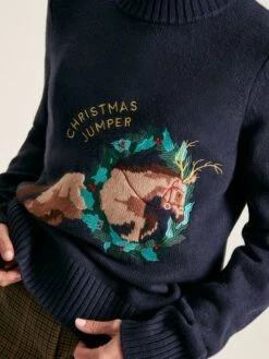Navy Intarsia Christmas Jumper -Oxford Sales Store 831435s5