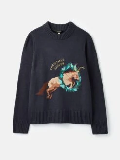 Navy Intarsia Christmas Jumper -Oxford Sales Store 831435s6