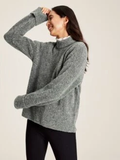 Grey Bouclé Knit Jumper