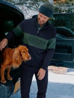 Navy Quarter Zip Sweatshirt