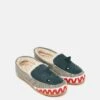 Navy Shark Moccasin Slippers