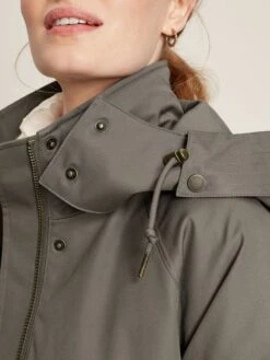 Dark Grey Longline Waterproof Coat With Quilted Lining -Oxford Sales Store 931678s4
