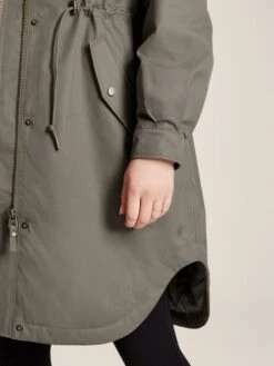 Dark Grey Longline Waterproof Coat With Quilted Lining -Oxford Sales Store 931678s6