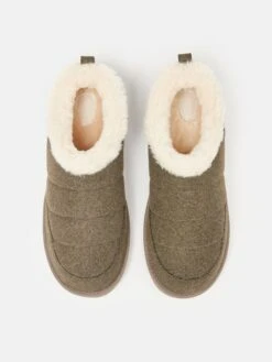 Tan Brown Faux Fur Lined Slippers 9 Tan Brown Faux Fur Lined Slippers -Oxford Sales Store 964991s4